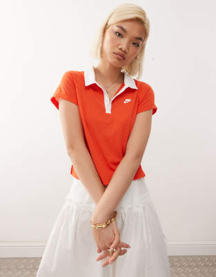 Nike Retro Polo Top In Orange