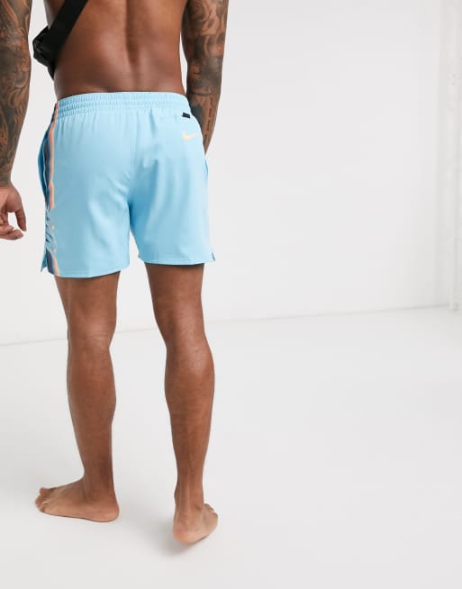 Nike Retro stripe 5 inch volley short in blue Gaze ASOS