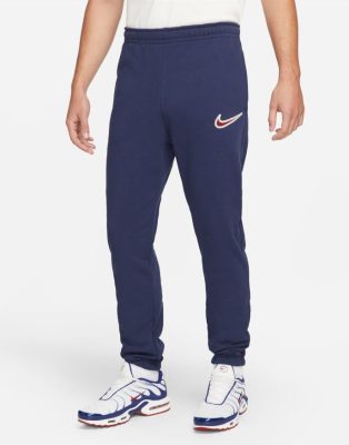 nike essential retro fleece joggers in midnight navy