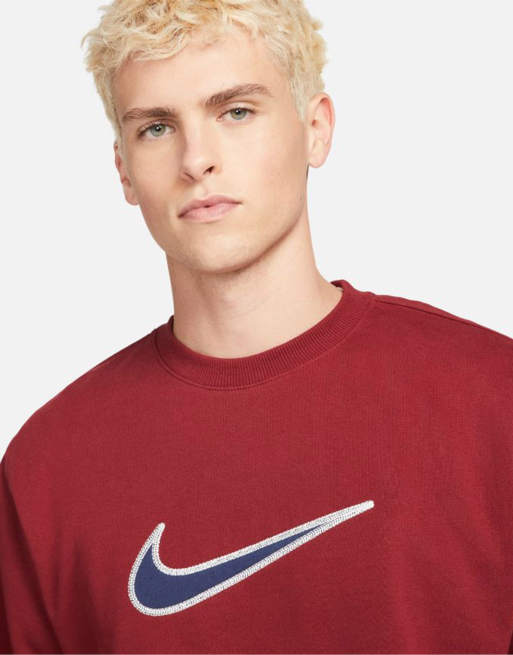 Nike swoosh red outlet sweatshirt