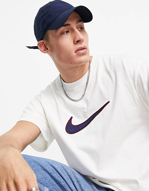 T-Shirts & Vests Nike Retro swoosh logo heavyweight t-shirt in off white 