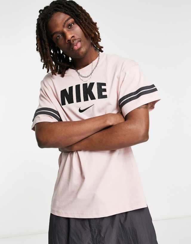 Nike - retro t-shirt in pink oxford