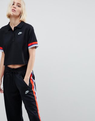 track pants with polo shirt