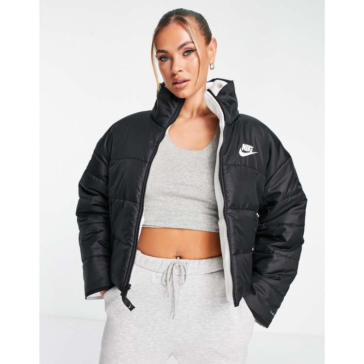 Nike reversible padded fleece jacket in and white | ASOS