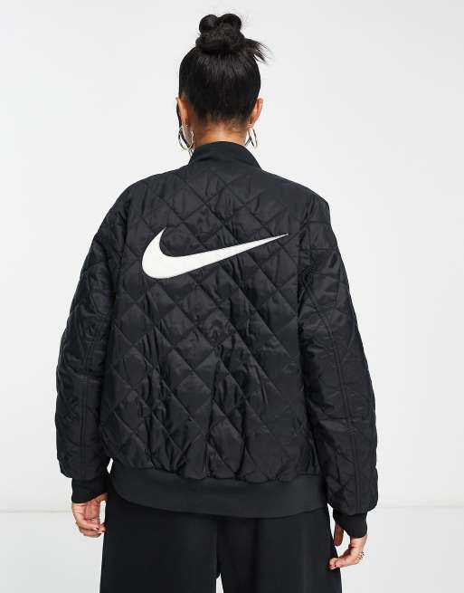 FCRB×NIKE REVERSIBLE WARM UP JACKET MA-1 Nike reversible varsity bomber jacket in black | ASOS