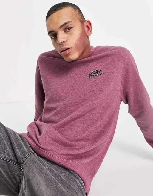 Nike Revival crew neck sweat in dusty red | ASOS