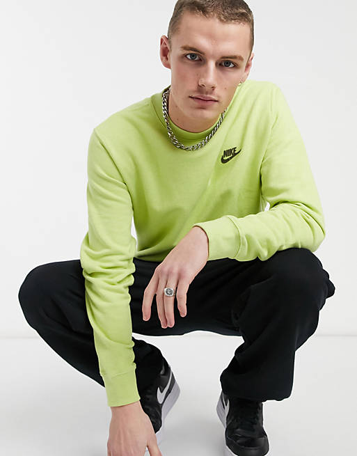 Nike Revival crew neck sweat in pale lime | ASOS