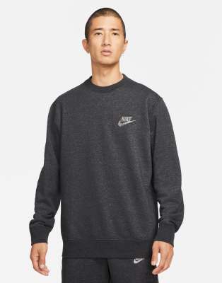 Nike Revival Crew Neck Sweatshirt In Black In Black