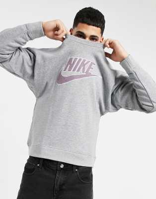 nike crew sweatshirt grey