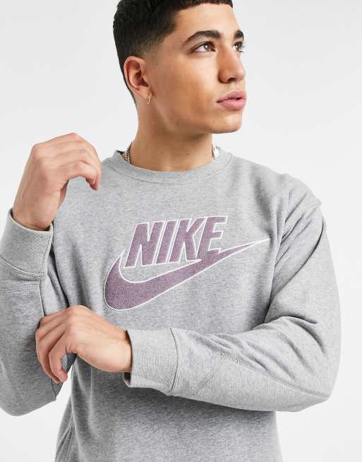 Nike revival crew neck sweat in grey new arrivals