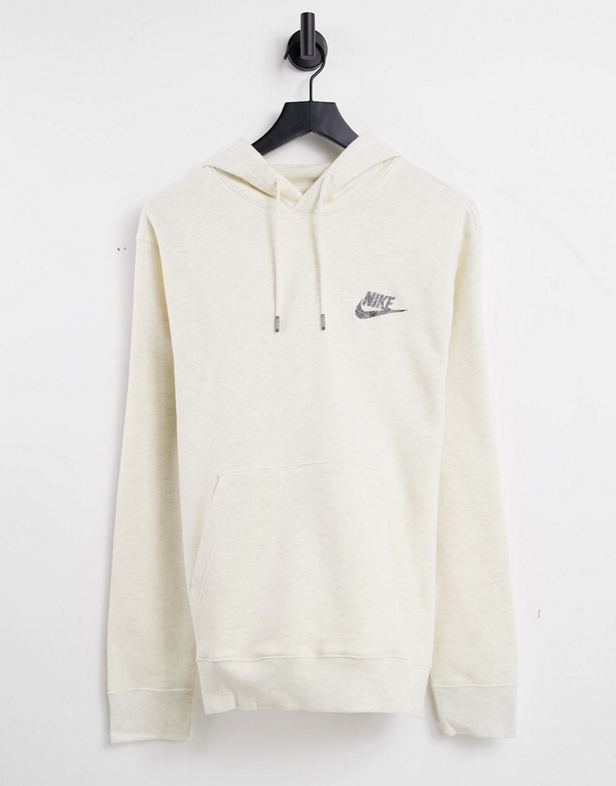 Nike Revival fleece hoodie in cream-White