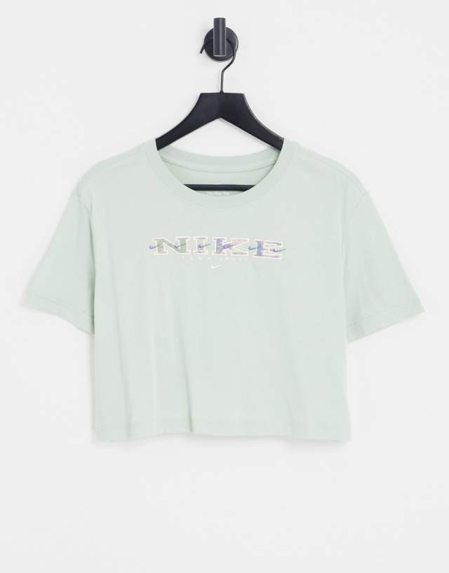 Nike Revival Pack essential logo crop t-shirt in pale green