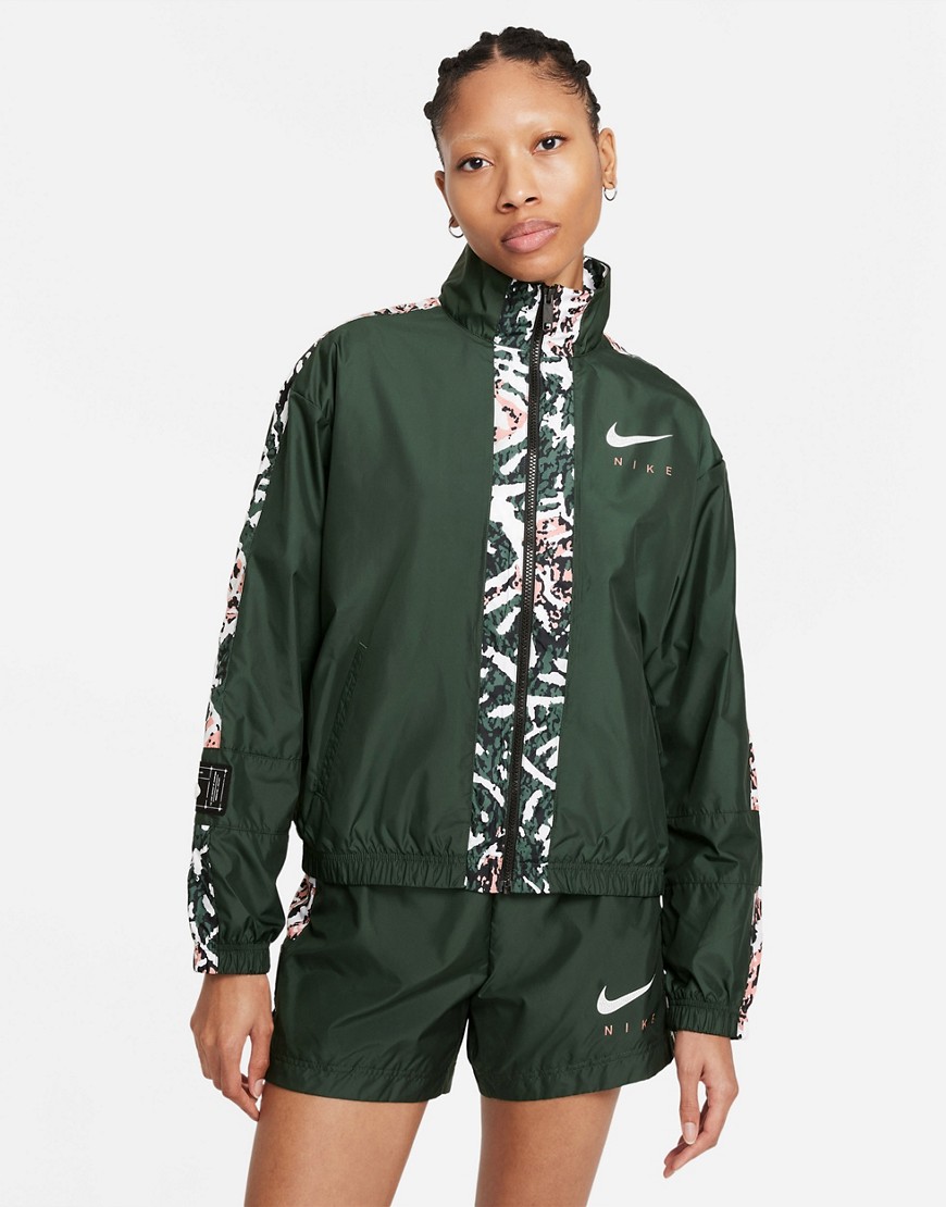 Nike Revival Repel Statement woven full zip track jacket in green