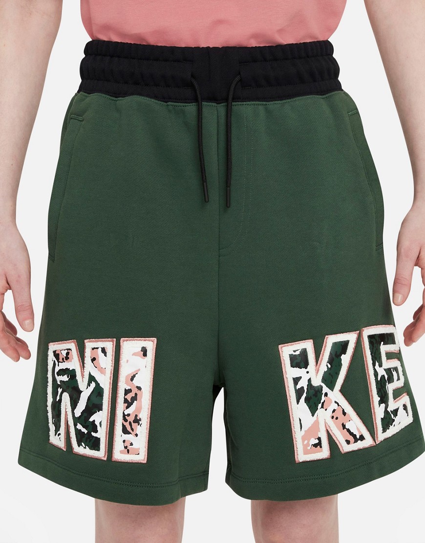 Nike Revival Statement high waist shorts in green