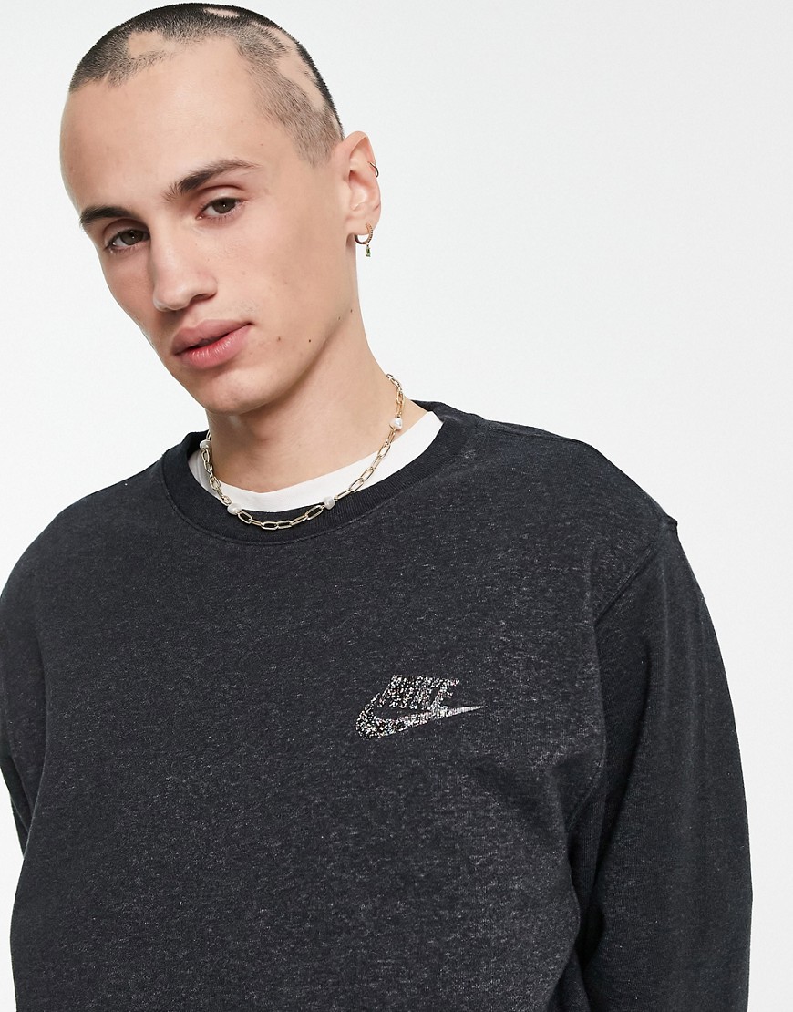 Nike Revival sweatshirt in black marl