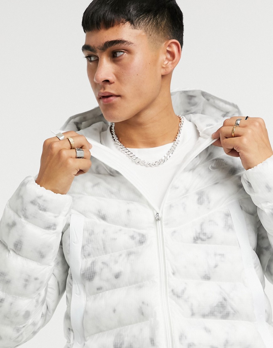 Nike Revival synthetic-fill translucent puffer jacket-Clear