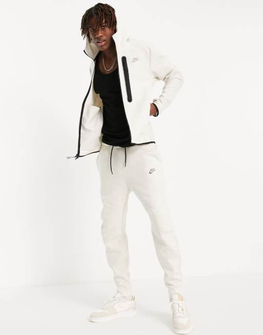 Nike Revival Tech Fleece full zip hoodie in white