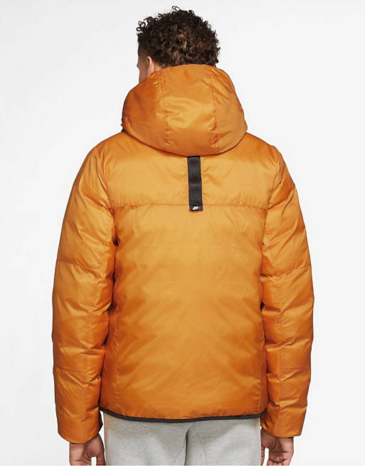 Nike Revival Therma-FIT Repel Eco-Down hooded puffer jacket in light curry