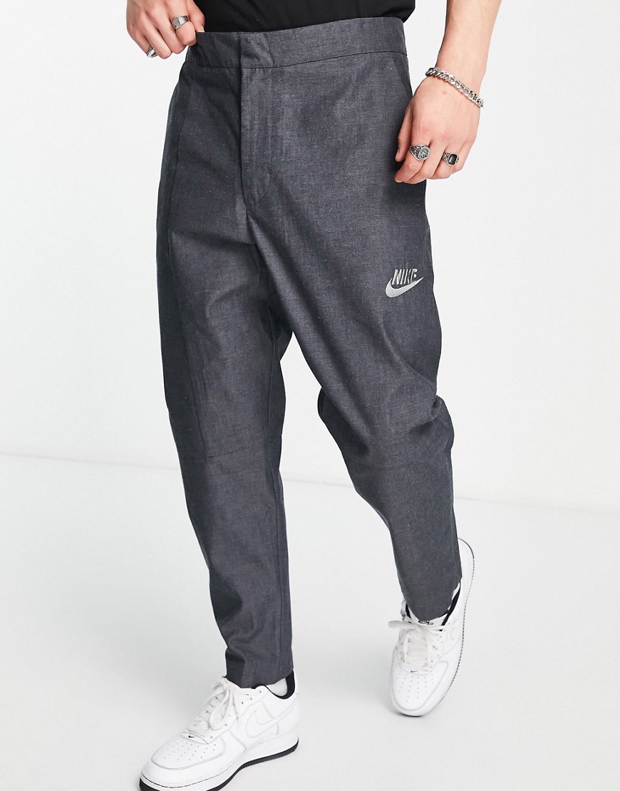 Nike Revival woven straight leg trousers in smoke grey