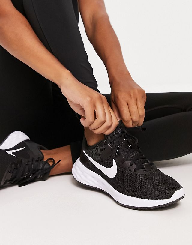 Nike Revolution 6 Next sneakers in black and white