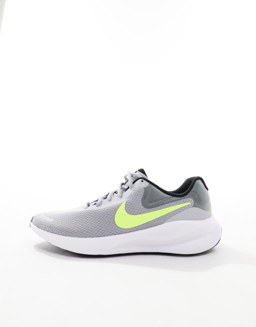 Nike Revolution 7 sneakers in gray and volt green ASOS