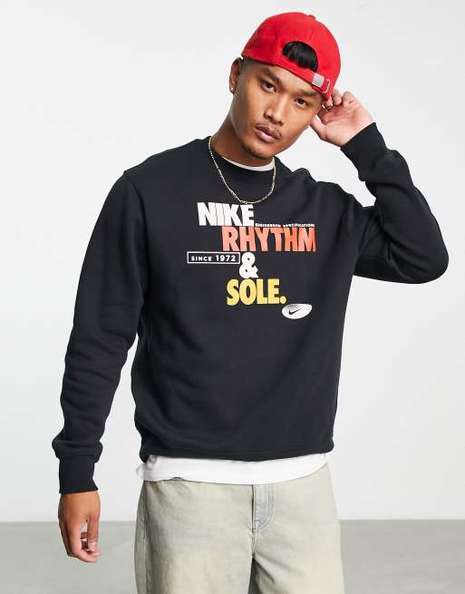 Nike Rhythm Sole graphic sweatshirt in black