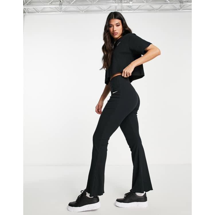 Nike Sportswear AIR FLARE - Leggings - Trousers - black/white