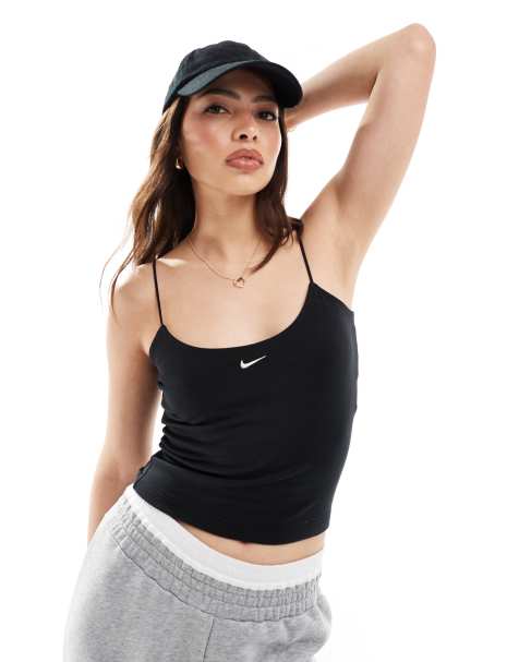 Nike ribbed bodysuit in black - view 1