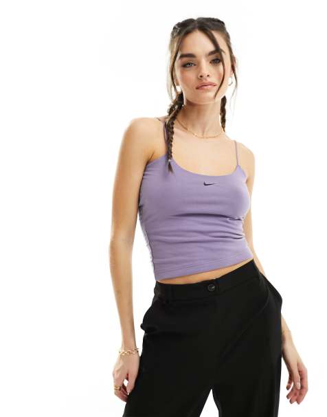 Nike ribbed cami top in purple - view 1
