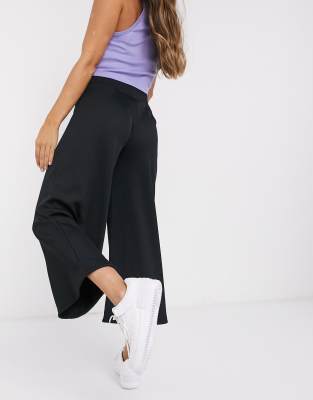 nike black wide leg high waist joggers