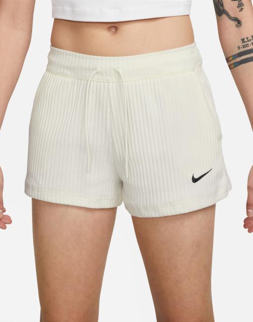 Nike ribbed jersey short in stone