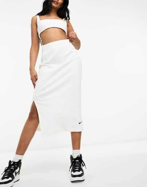 White midi jersey skirt sale