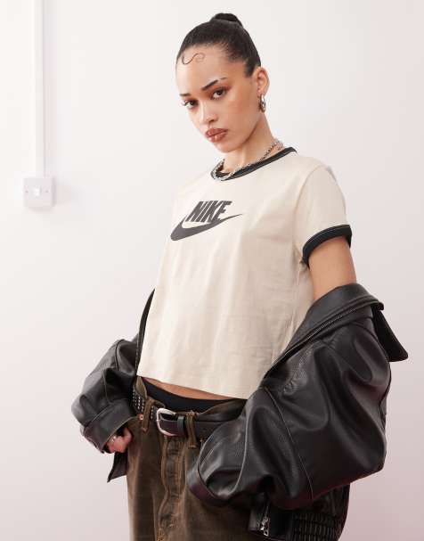 Nike Ringer Vintage baby t-shirt in beige and black - view 1