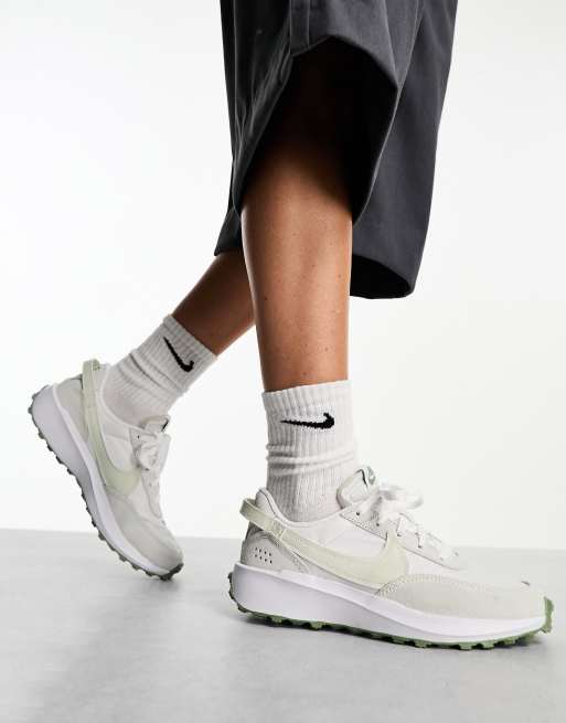 Nike Road To Wellness Waffle Debut sneakers in white green