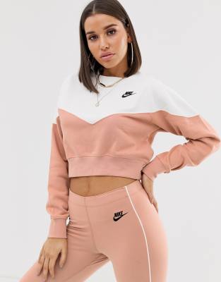 nike color block crop top