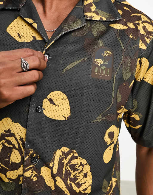 LEOPARD PRINT BOWLING SHIRT in brown - Palm Angels® Official