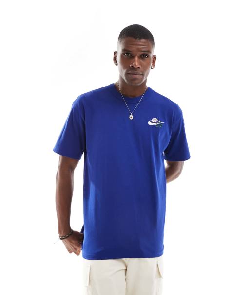 Nike Rose Swoosh logo T-shirt in blue - view 1