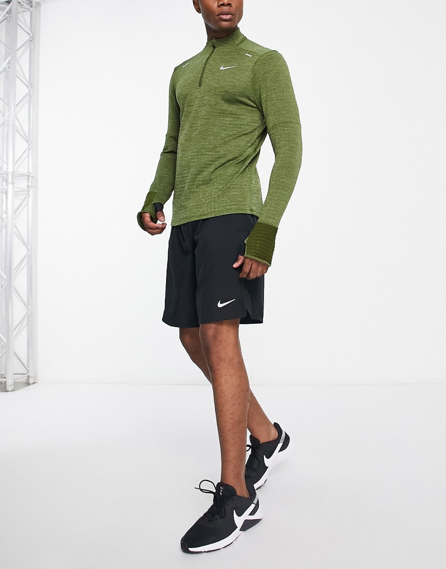 Nike Running 1/2 zip sweatshirt in green