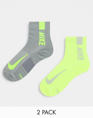 Nike Running 2 pack ankle socks in grey | ASOS