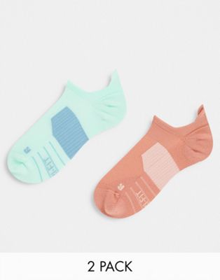 Nike Running 2 pack no show ankle socks in mint green | ASOS