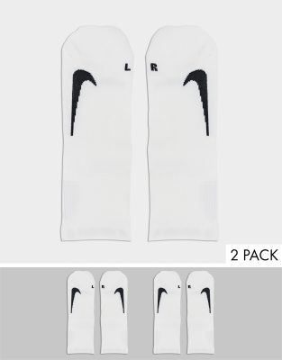 Nike Running 2 pack unisex logo ankle socks in white - ASOS Price Checker