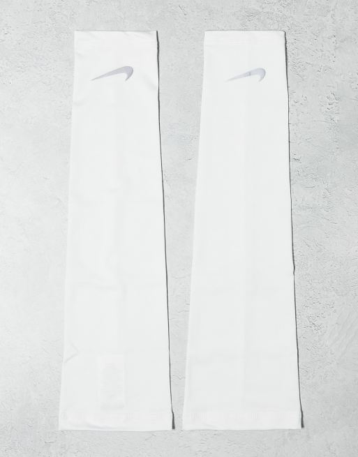 Nike Running 2.0 lightweight sleeves in white