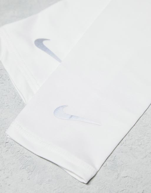 Nike Lightweight Running Sleeves (S/M,White/Silver)