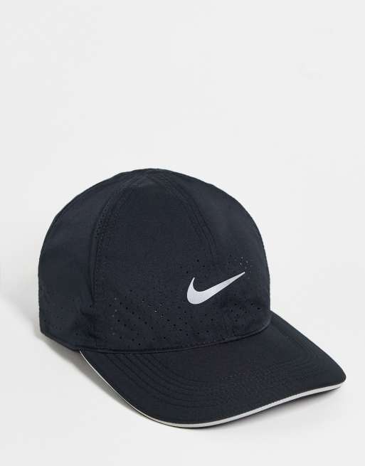 Nike Running Aerobill Featherlite Dri-Fit cap in black | ASOS