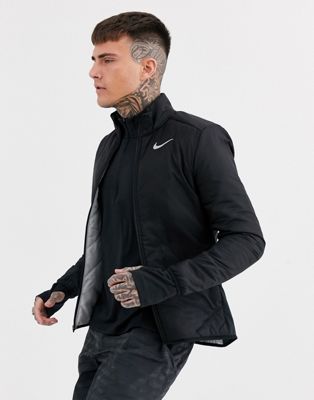 Nike Running Aerolayer jacket in black | ASOS