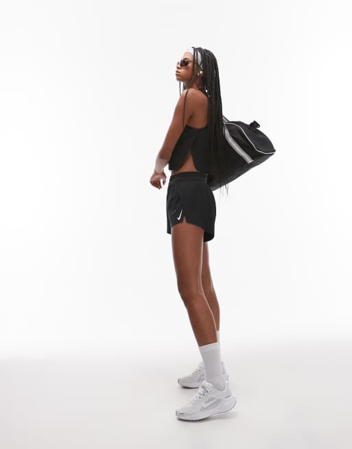 Nike Running AeroSwift 3 inch pleated shorts in black | ASOS