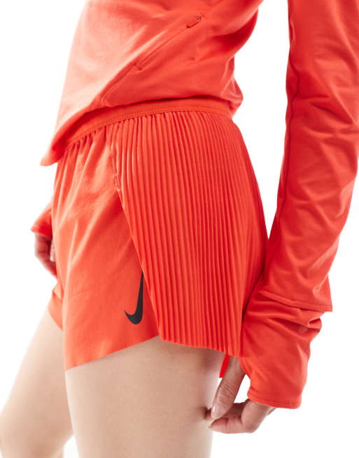 Nike Running AeroSwift 3 inch pleated shorts in red , 3 of 5