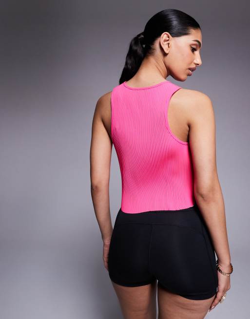 Nike Running Aeroswift cropped tank top in pink | ASOS
