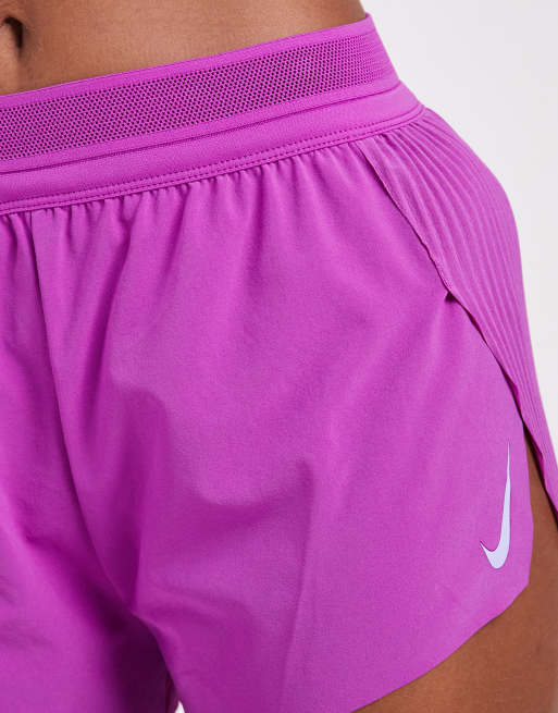 Nike Running Aeroswift Dri-FIT plisse 3inch mid-rise short in purple, 4 of 5