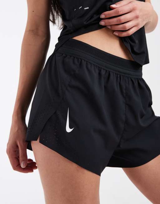Nike Running - Aeroswift - Dri-FIT - Sorte plisserede 3-tommer shorts med mellemhøj talje, 2 af 5